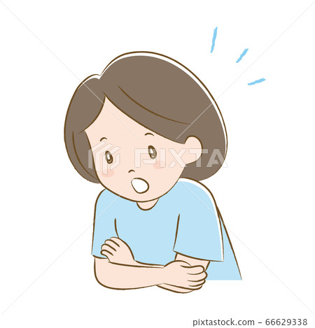 Surprised woman with her arms hand-drawn 66629338