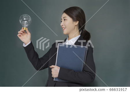 Businesswoman concept, Asian female portrait in a studio 126 66631917