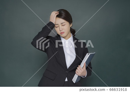 Businesswoman concept, Asian female portrait in a studio 114 66631918