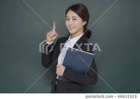 Businesswoman concept, Asian female portrait in a studio 129 66631919
