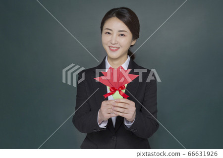 Businesswoman concept, Asian female portrait in a studio 125 66631926