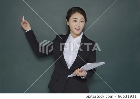 Businesswoman concept, Asian female portrait in a studio 145 66631931