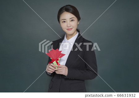 Businesswoman concept, Asian female portrait in a studio 110 66631932
