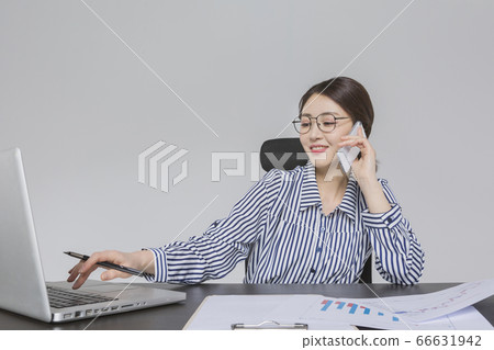 Businesswoman concept, Asian female portrait in a studio 093 66631942