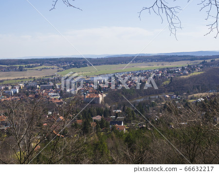 view on small city mnisek pod brdy in czech 66632217