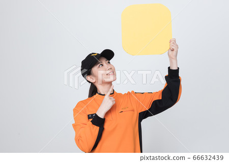Asian male and female firefighter portrait, young smiling fireman in uniform 408 Asian male and female firefighter portrait, young smiling fireman in uniform 408 66632439