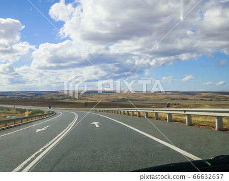 Spain, Castilla y Leon Road, between Segovia and Avila (field) Spain, Castilla y Leon Road, between Segovia and Avila (field) 66632657
