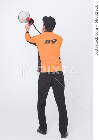 Asian male and female firefighter portrait, young smiling fireman in uniform 126 Asian male and female firefighter portrait, young smiling fireman in uniform 126 66632916