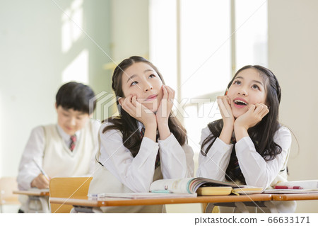 Group of school students portrait, happy smiling male and female students 292 Group of school students portrait, happy smiling male and female students 292 66633171