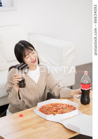 Young asian woman's Daily life concept. Enjoying daily routine 604 66634093