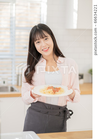 Young asian woman's Daily life concept. Enjoying daily routine 564 66634221