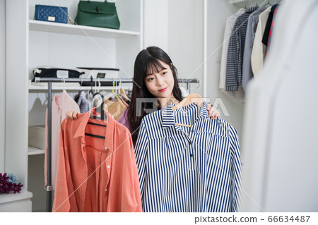 Young asian woman's Daily life concept. Enjoying daily routine 326 66634487
