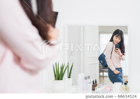 Young asian woman's Daily life concept. Enjoying daily routine 320 Young asian woman's Daily life concept. Enjoying daily routine 320 66634524