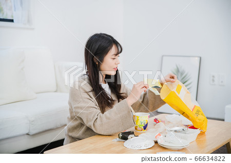 Young asian woman's Daily life concept. Enjoying daily routine 130 Young asian woman's Daily life concept. Enjoying daily routine 130 66634822