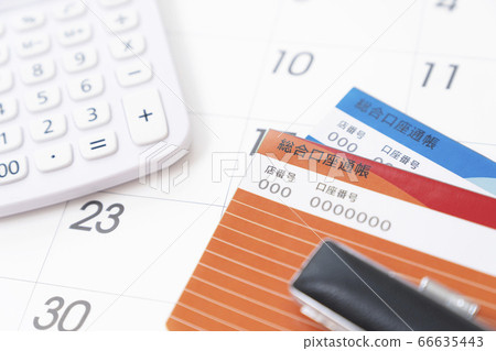 Bankbook and calendar Bankbook and calendar 66635443
