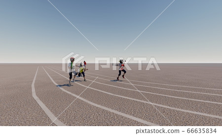 學校運動會接力開始，沒有觀眾，沒有建築插圖29 66635834