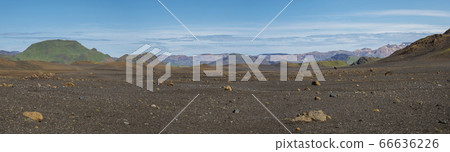 Panoramic Icelandic lava desert landscape with 66636226