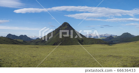 Panoramic volcanic landscape of green Stora-sula 66636433