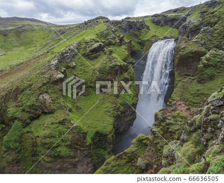 Beautifull waterfall on the Skoga River with Beautifull waterfall on the Skoga River with 66636505