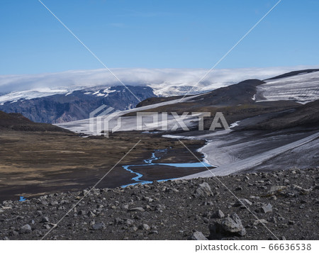 Landscape of Fimmvorduhals hiking trail. 66636538
