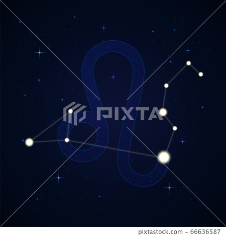 Leo, the lion. Constellation and zodiac sign on Leo, the lion. Constellation and zodiac sign on 66636587