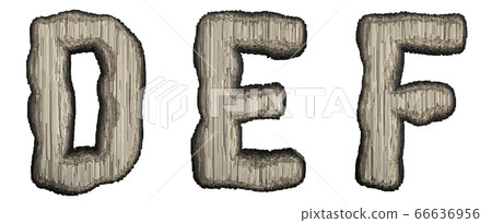 Set of industrial metal alphabet letter D, E, F 3D 66636956