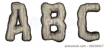 Set of industrial metal alphabet letter A, B, C 3D 66636957