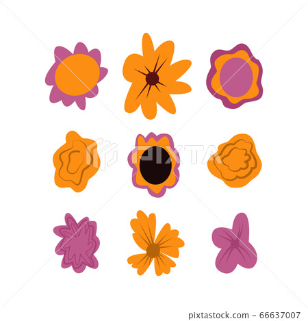 Set of simple hand drawn vector flowers for Dia de 66637007