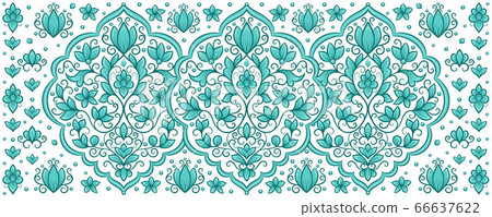 Turquoise background with beautiful flowers. 66637622