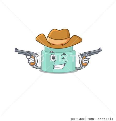 Cartoon character cowboy of lipbalm with guns 66637713