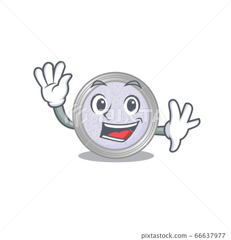 A charming glitter eyeshadow mascot design style smiling and waving hand 66637977