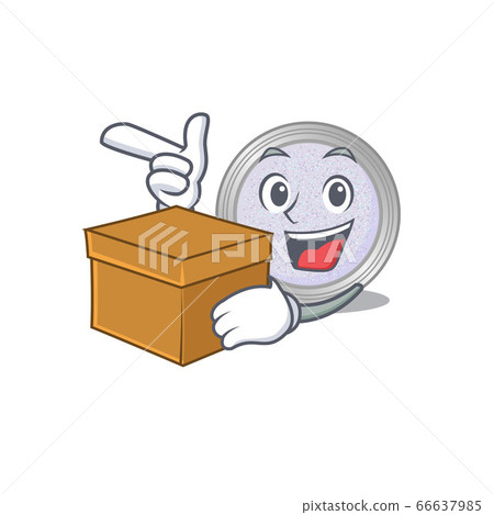 A cheerful glitter eyeshadow cartoon design concept having a box 66637985