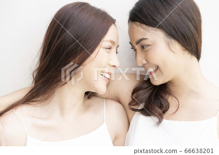 Outdoor beauty portrait of two women Outdoor beauty portrait of two women 66638201