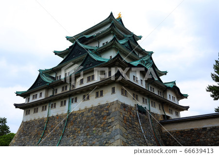 Scenery of Nagoya Castle in Nagoya City, Aichi Prefecture, castle tower and fresh green [June] 66639413