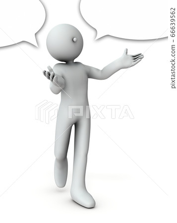 一個熱情地解釋的角色。 3D渲染。 66639562
