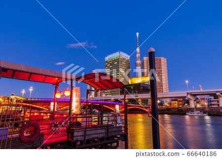 City evening view from Asakusa City evening view from Asakusa 66640186