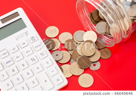 Money and computer image spilling Money and computer image spilling 66640646