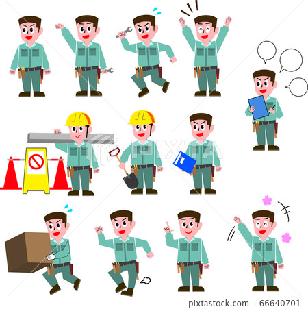 Worker pose assortment Worker pose assortment 66640701