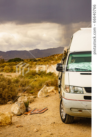 Camper van outdoor, camping on nature Camper van outdoor, camping on nature 66640766
