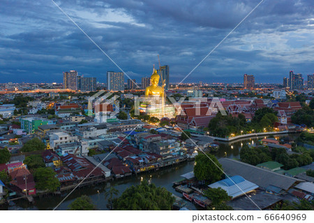 Aerial view of the Giant Golden Buddha in Wat 66640969