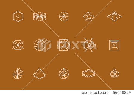 Geometric shape linear icon and sign set Geometric shape linear icon and sign set 66648899