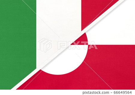 Italy and Greenland, symbol of two national flags Italy and Greenland, symbol of two national flags 66649564