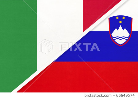Italy and Slovenia, symbol of two national flags Italy and Slovenia, symbol of two national flags 66649574