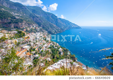 View of Positano in the Amalfi Coast, Italy 66649609