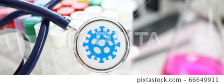 Tubes are in laboratory, they stethoscope on them 66649911
