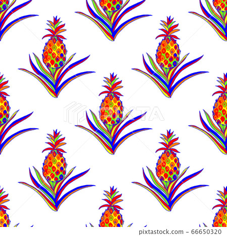 Colorful pineapple seamless pattern 66650320