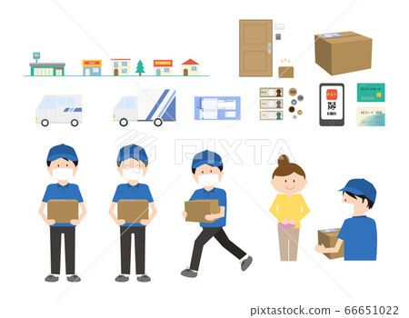 Courier set such as deliveryman or truck Courier set such as deliveryman or truck 66651022