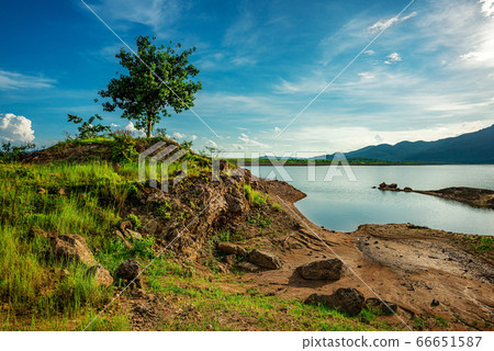 View of landscape nature and river and color of 66651587