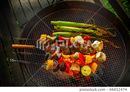 Skewers barbecue to enjoy outdoors Skewers barbecue to enjoy outdoors 66652474