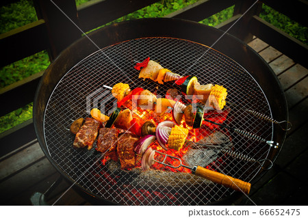 Skewers barbecue to enjoy outdoors 66652475